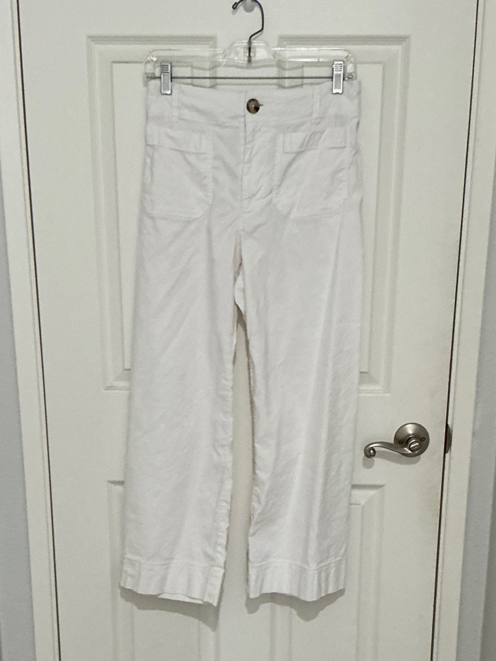 Maeve White Wide-Leg Pants